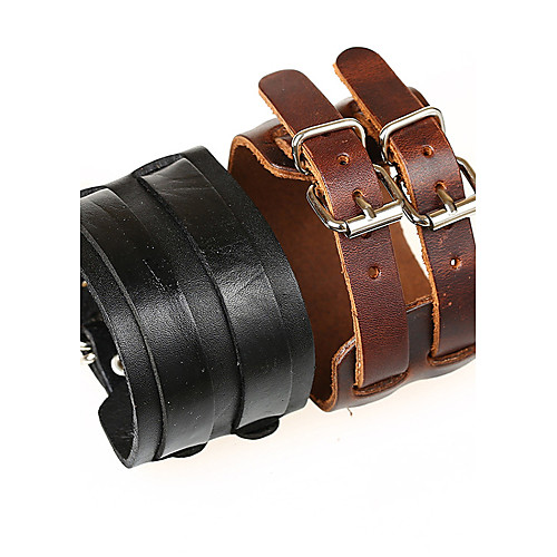 

Men's Leather Bracelet Unique Design Vintage Punk European Fashion Leather Bracelet Jewelry Black / Brown For Christmas Gifts Party Daily Casual Sports