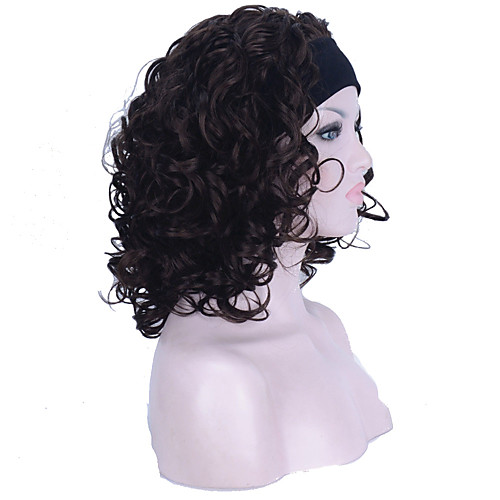 

Synthetic Wig Curly Curly Wig Medium Length Chestnut Brown Synthetic Hair Women's Brown StrongBeauty