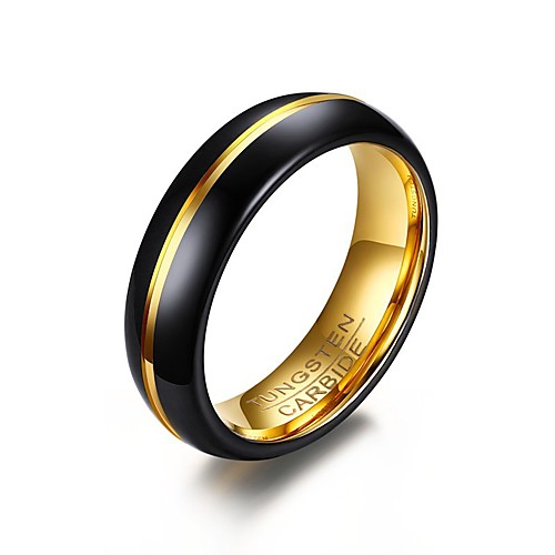 

Men's Ring Black Stainless Steel Gold Plated Tungsten Steel Round Circle Geometric Personalized Basic Simple Style Party Anniversary Jewelry Two tone