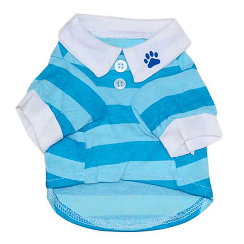 

Cat Dog Shirt / T-Shirt Dog Clothes Red Blue Costume Cotton Stripes Casual / Daily XS S M L