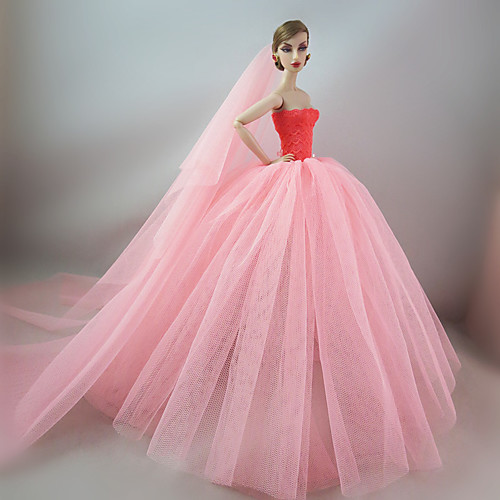 

Doll accessories Doll Clothes Doll Dress Wedding Dress Party / Evening Wedding Ball Gown Synthetic Yarn Tulle Lace Polyester Spandex Lycra Terylene For 11.5 Inch Doll Handmade Toy for Girl's Birthday