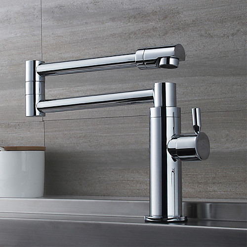 

Kitchen faucet - Single Handle One Hole Chrome Pot Filler Centerset Contemporary Kitchen Taps