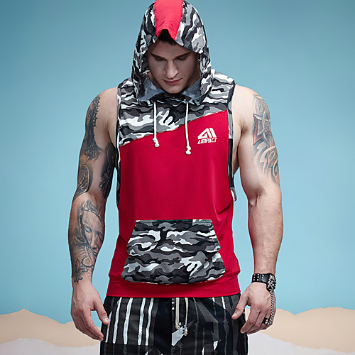 

Men's Tank Top Color Block Camo / Camouflage Patchwork Print Sleeveless Daily Tops Cotton Active Blue Red Gray