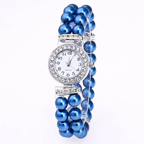 

Women's Bracelet Watch Diamond Watch Quartz Pearl White / Red / Pink Casual Watch Analog Ladies Elegant - Red Pink Blue Leopard One Year Battery Life / Jinli 377