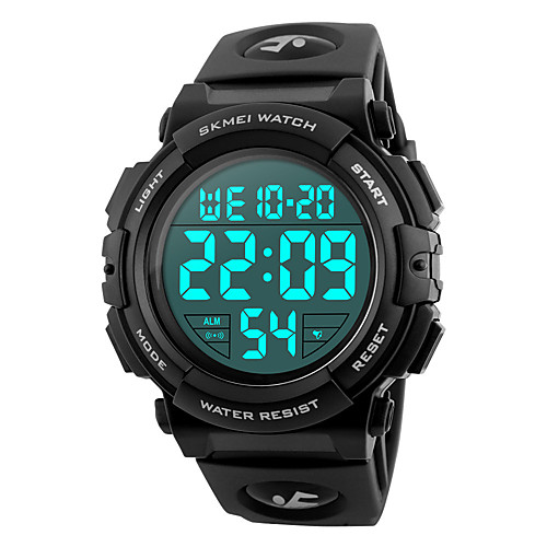 

SKMEI Men's Sport Watch Military Watch Wrist Watch Japanese Silicone Black / Blue / Silver 50 m Water Resistant / Waterproof Alarm Calendar / date / day Digital Fashion - Red Green Blue Two Years