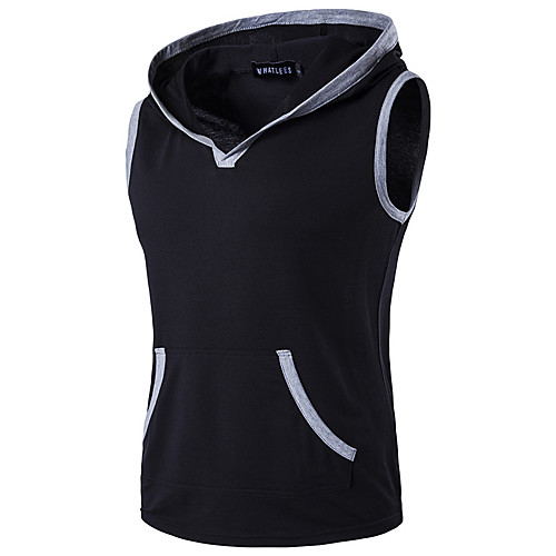 

Men's T shirt Solid Colored Color Block Sleeveless Daily Tops Cotton Active White Black Blue