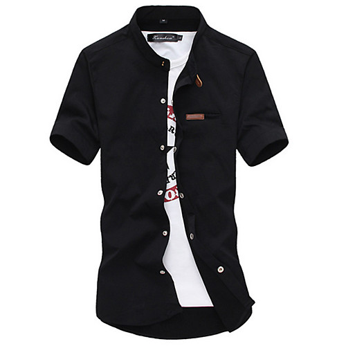 

Men's T shirt Solid Colored Short Sleeve Daily Tops Cotton White Black Wine
