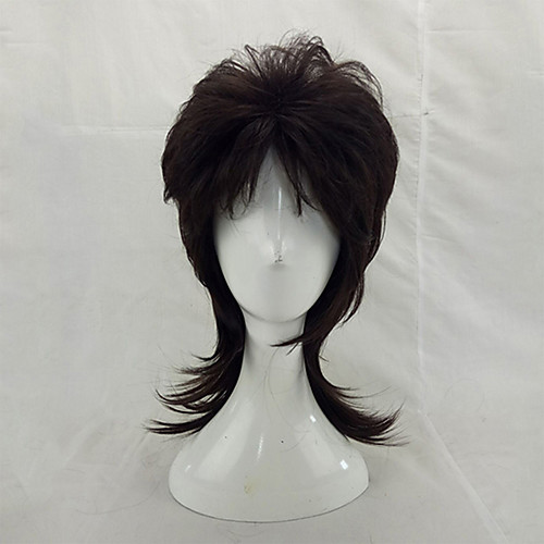 

Synthetic Wig Cosplay Wig Curly Curly Layered Haircut Wig Medium Length Natural Black Synthetic Hair Women's Black hairjoy