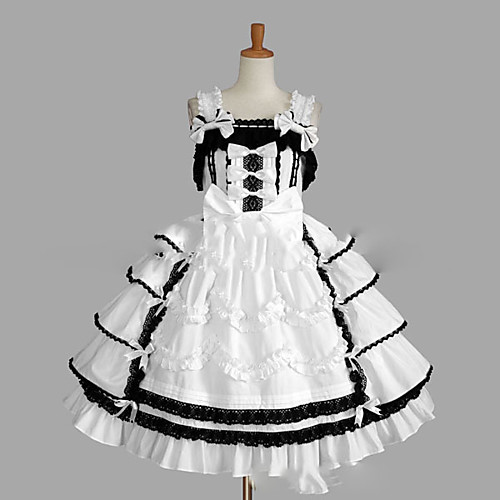 

Princess Sweet Lolita Vacation Dress Dress JSK / Jumper Skirt Women's Girls' Lace Japanese Cosplay Costumes Plus Size Customized White Ball Gown Vintage Cap Sleeve Sleeveless Short / Mini