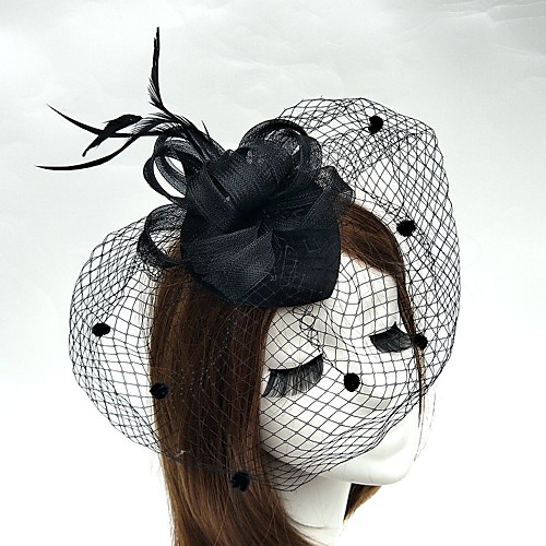 

Tulle Fascinators / Hats / Birdcage Veils with Feather 1 Event / Party Headpiece