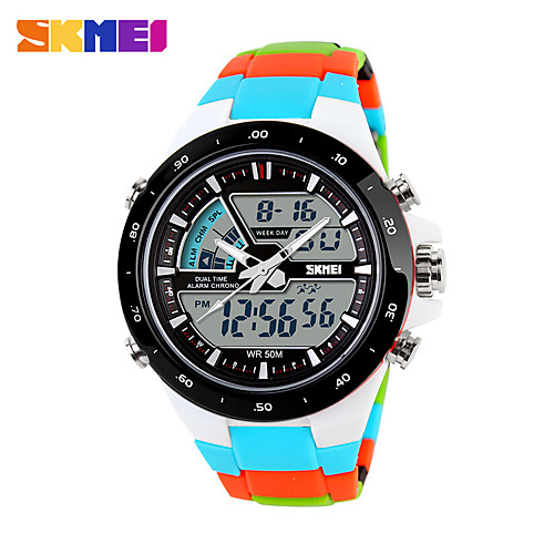 

Men's Sport Watch Skeleton Watch Military Watch Quartz Digital Silicone Multi-Colored 30 m Water Resistant / Waterproof Alarm Calendar / date / day Analog - Digital Ladies Charm Luxury Classic Casual