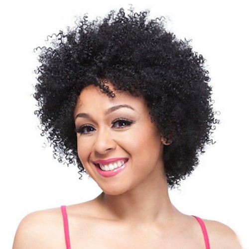 

Synthetic Wig Curly Curly Wig Short Natural Black Synthetic Hair Women's Black