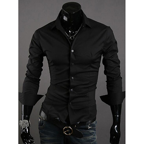 

Men's Shirt Check Long Sleeve Daily Tops Chinoiserie White Black Purple