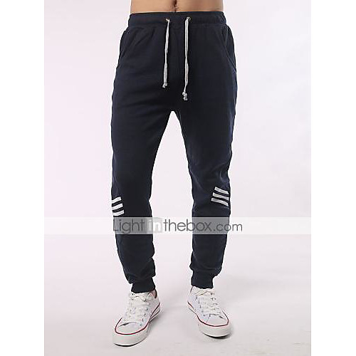 

Men's Basic / Street chic Plus Size Daily Sports Going out Skinny / Jogger / Relaxed wfh Sweatpants - Color Block Stripe Black Light gray Dark Gray M L XL