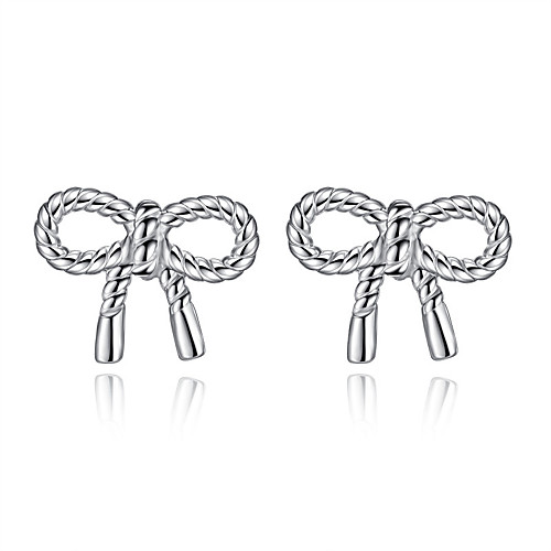 

Women's Stud Earrings Bow Sterling Silver Earrings Jewelry Silver For Wedding Party Daily Casual