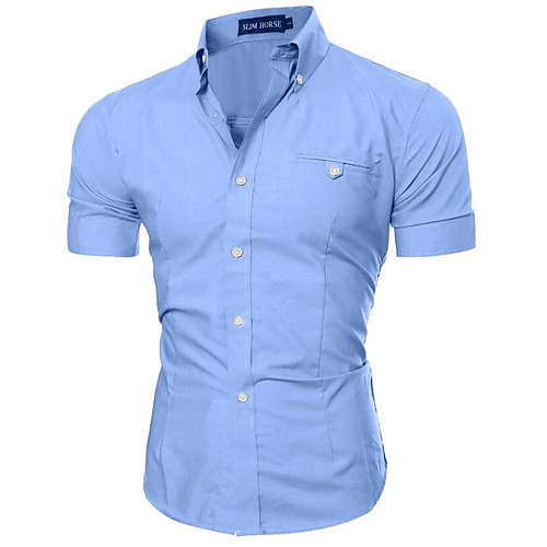 

Men's Shirt Solid Colored Basic Short Sleeve Daily Tops White Black Purple