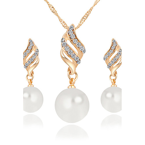 

Women's Jewelry Set Pendant Necklace / Earrings Infinity Ladies Luxury Dangling Pearl Fashion Elegant Crystal Imitation Pearl Rhinestone Earrings Jewelry Gold / Silver For Christmas Gifts Wedding