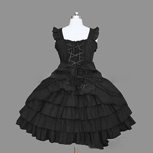 

Princess Gothic Lolita Punk Vacation Dress Dress JSK / Jumper Skirt Prom Dress Women's Girls' Cotton Japanese Cosplay Costumes Plus Size Customized Black / Pink Ball Gown Vintage Cap Sleeve Sleeveless