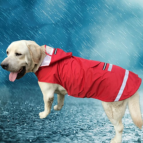 

Cat Dog Hoodie Rain Coat Dog Clothes Red Blue Costume Oxford cloth Terylene Solid Colored Casual / Daily Waterproof XXXL XXXXL XXXXXL