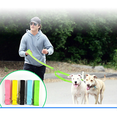 

Cat Dog Harnesses & Leash Double Dog Leash Safety Solid Colored Nylon Black Yellow