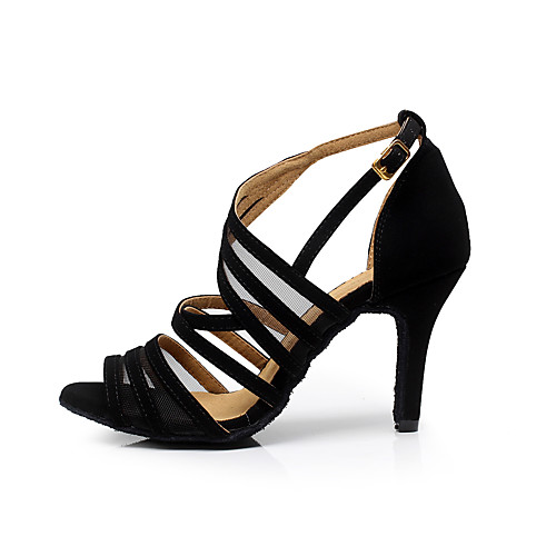 

Women's Ballroom Shoes Salsa Shoes Line Dance Sandal Buckle Black