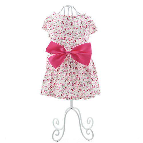 

Dog Dress Dog Clothes Red Blue Costume Cotton Bowknot Casual / Daily Fashion XS S M L XL