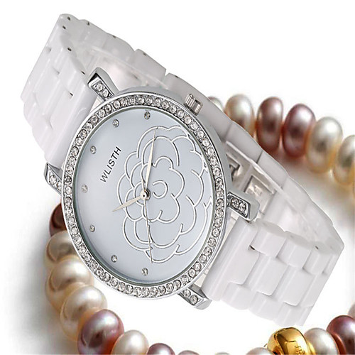 

Women's Fashion Watch Quartz Ceramic White Analog Casual - Gold White