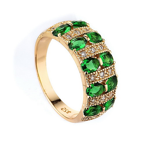 

Ring Synthetic Emerald Dark Green Zircon Alloy Ladies Unique Design Fashion 6 7 8 9 10 / Women's