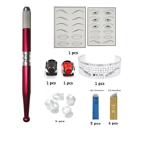 

Microblading Permanent Makeup Eyebrow Tattoo Needle Pen Ink Practice Skin Kit Basekey MPAA2