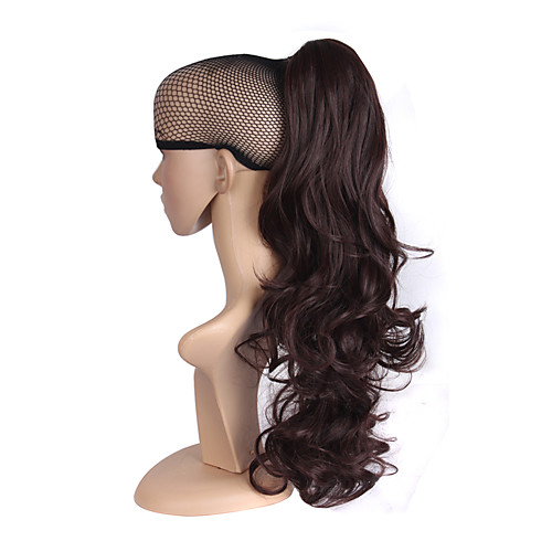 

synthetic women claw on ponytail clip in pony tail hair extensions curly style hairpiece dark brown hair ponytail