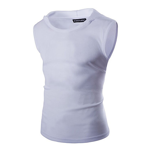 

Men's T shirt Solid Colored Sleeveless Daily Tops Active White Black Blue