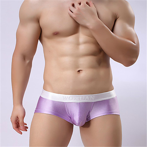 

Men's 1 Piece Super Sexy Boxer Briefs Solid Colored Purple S M L