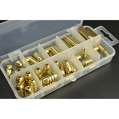 

50 pcs Fishing Tackle Box Fishing Sinker & Weight Brass Sea Fishing Bait Casting Spinning / Freshwater Fishing / Bass Fishing / Lure Fishing / Trolling & Boat Fishing