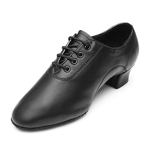 

Men's Latin Shoes Ballroom Shoes Heel Sneaker Low Heel Black Loafer