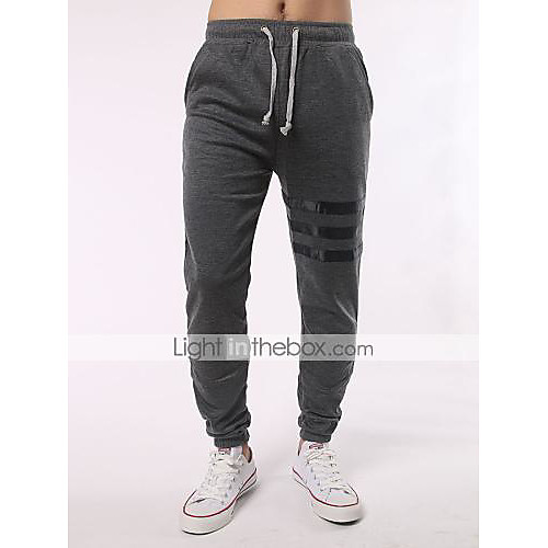 

Men's Basic Streetwear Plus Size Daily Sports Going out Skinny Jogger Relaxed Pants Color Block Full Length Stripe Black Light gray Dark Gray / Weekend