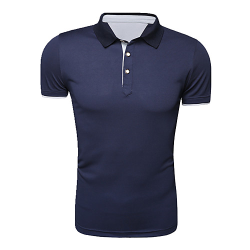 

Men's Polo Solid Colored Modern Style Short Sleeve Casual Tops Cotton Active White Black Blue