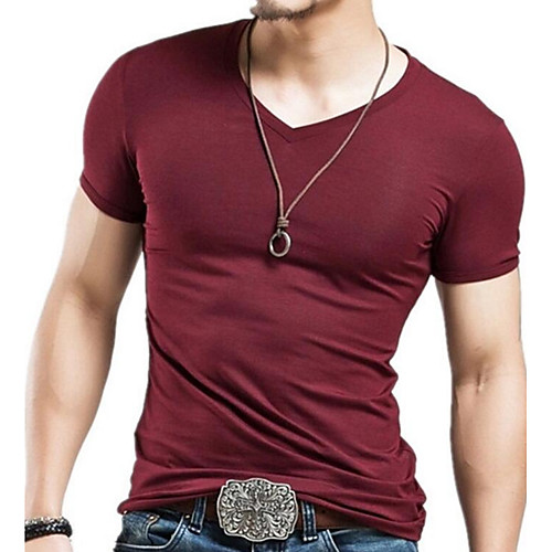 

Men's T shirt Solid Colored Short Sleeve Daily Tops Cotton White Black Yellow