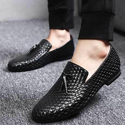 

Men's Loafers & Slip-Ons Dress Shoes Business Casual Daily Party & Evening Outdoor Walking Shoes Synthetics Non-slipping Wear Proof Black Blue Grey Fall Winter / Formal Shoes / Tassel
