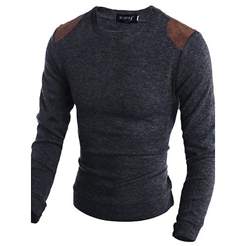 

Men's Animal Pullover Wool Long Sleeve Slim Long Sweater Cardigans Round Neck Fall Winter Dark Gray Brown Beige / Weekend