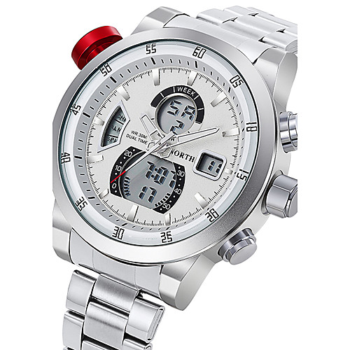 

Men's Sport Watch Military Watch Analog - Digital Quartz Digital Charm Water Resistant / Waterproof Calendar / date / day Creative / Two Years / Stainless Steel / Japanese