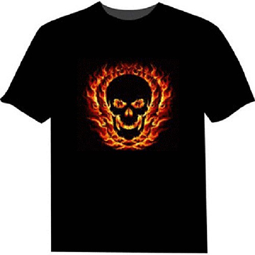 

Light Up LED T-shirts Sound activated LED lights Cotton Novelty 2 AAA Batteries
