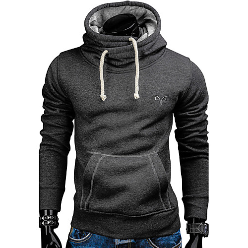 

Men's Hoodie Solid Colored Embroidered Hooded Sport Daily Weekend Active Basic Hoodies Sweatshirts Long Sleeve Slim Red Camel Light gray / Fall / Winter
