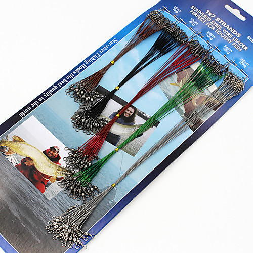 

backing line Steel Wire Leader 4 pcs Fishing Line 0.15M / 0.15 Yard 0.2M / 0.2 Yard 0.25M / 0.25 yard Stainless Steel 35LB 28LB 22LB 0.25 mm Jigging Sea Fishing Bait Casting / Spinning / 18LB / 16LB