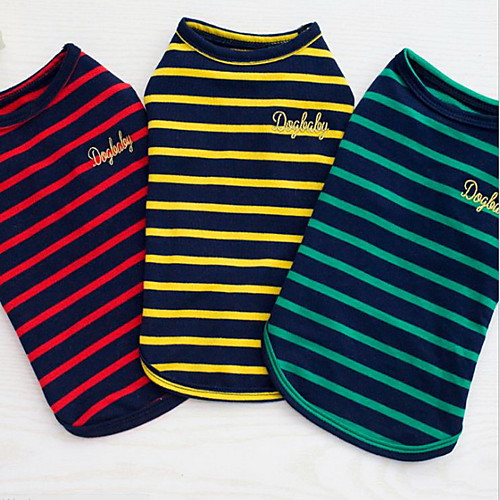

Other Jumpsuit Dog Clothes Stripes Yellow Red Green Cotton Costume For Summer Men's Women's Casual / Daily