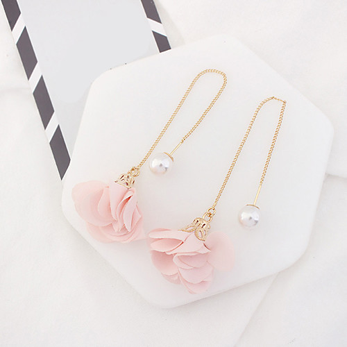 

Women's Burgundy Drop Earrings Hanging Earrings Flower Ladies Fashion Euramerican Elegant Earrings Jewelry Depression Pink / Grey / Dark Gray For Party Daily Casual