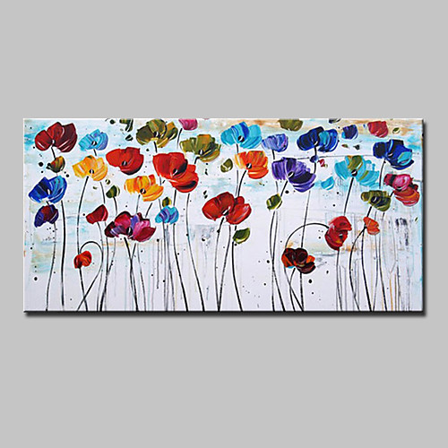

Oil Painting Hand Painted - Floral / Botanical Modern European Style Stretched Canvas