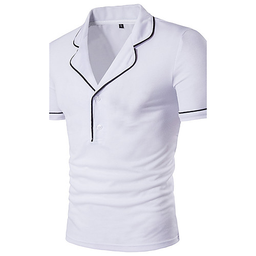 

Men's T shirt Solid Colored Short Sleeve Daily Tops Cotton Casual White Black