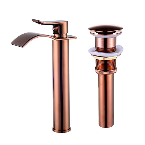 

Faucet Set - Waterfall Rose Gold Centerset Single Handle One HoleBath Taps