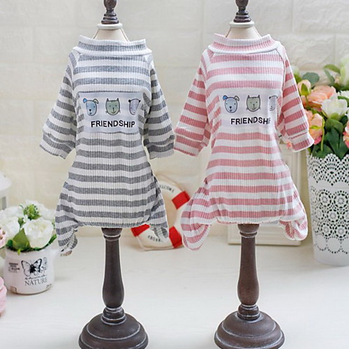 

Other Jumpsuit Puppy Clothes Stripes Casual / Daily Dog Clothes Puppy Clothes Dog Outfits Pink Gray Costume for Girl and Boy Dog Cotton S M L XL XXL
