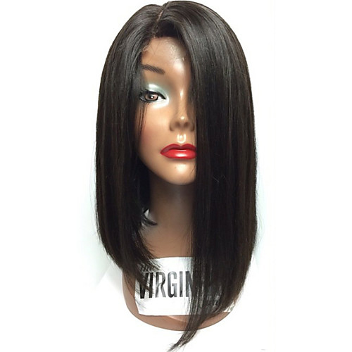 

Remy Human Hair Human Hair Glueless Lace Front Lace Front Wig Bob style Brazilian Hair Straight Wig 130% Density with Baby Hair Natural Hairline African American Wig 100% Hand Tied Women's Short